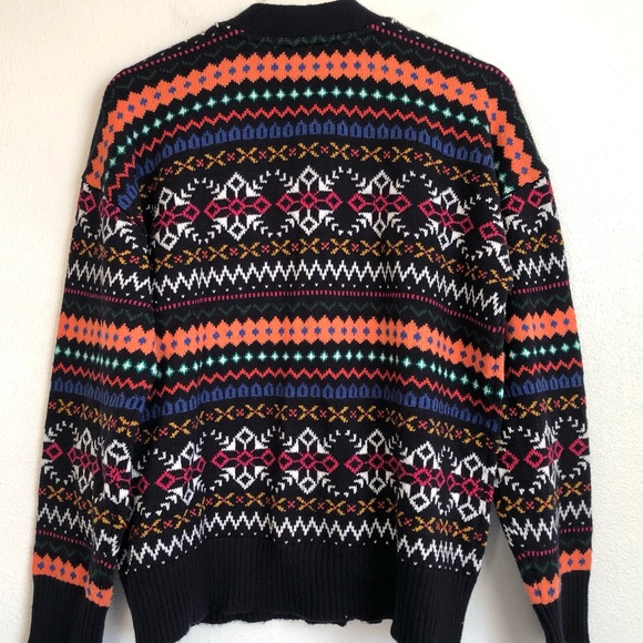 NWT Talbots Colorful Fair Isle Mixed Pattern Cardigan Sweater Size Large - Picture 8 of 13